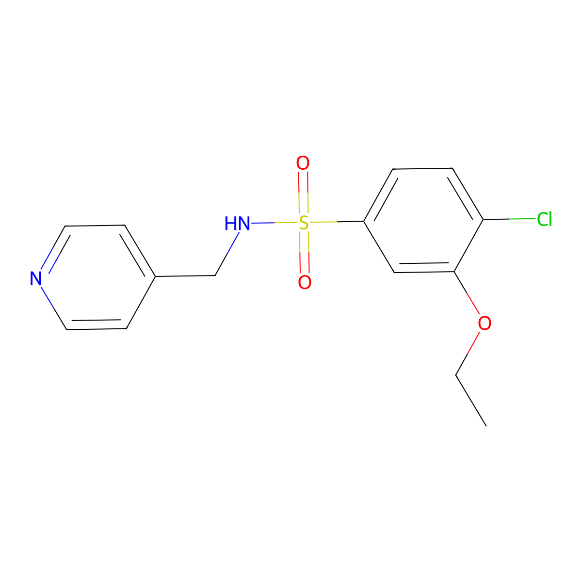 4-chloro-3-ethoxy-N-(pyridin-4-ylmethyl)benzenesulfonamide molecular structure, CAS 838814-03-2