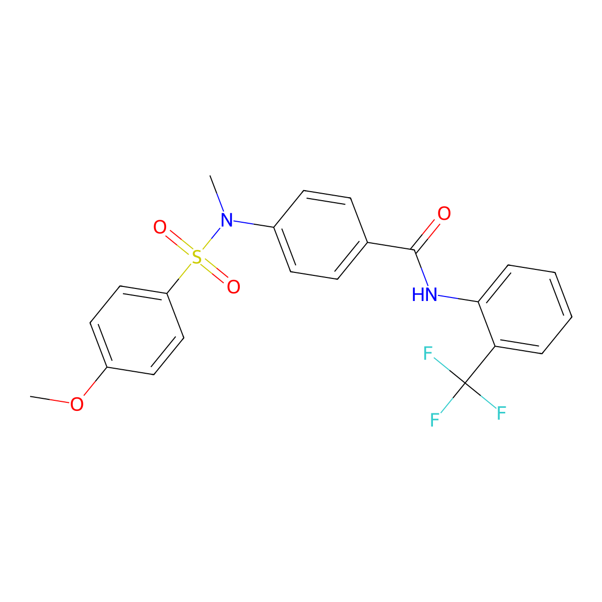 4-[(4-methoxyphenyl)sulfonyl-methylamino]-N-[2-(trifluoromethyl)phenyl]benzamide molecular structure, CAS 838814-04-3