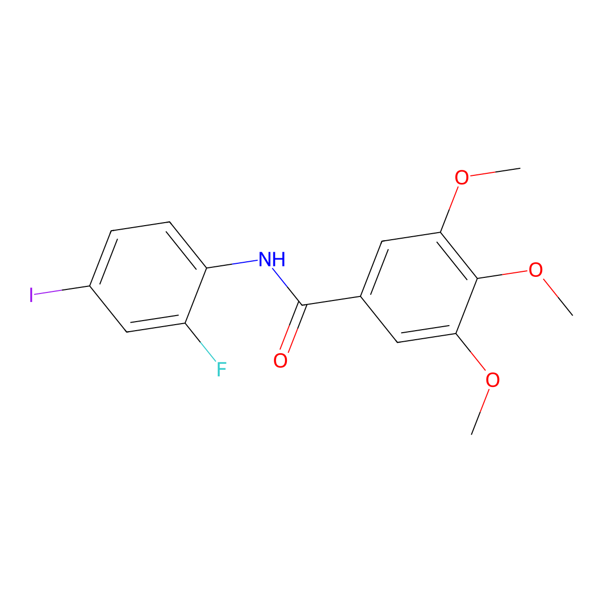 N-(2-fluoro-4-iodophenyl)-3,4,5-trimethoxybenzamide molecular structure, CAS 838814-09-8