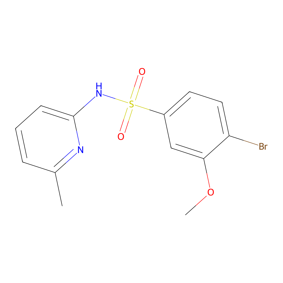 4-bromo-3-methoxy-N-(6-methylpyridin-2-yl)benzenesulfonamide molecular structure, CAS 838814-13-4