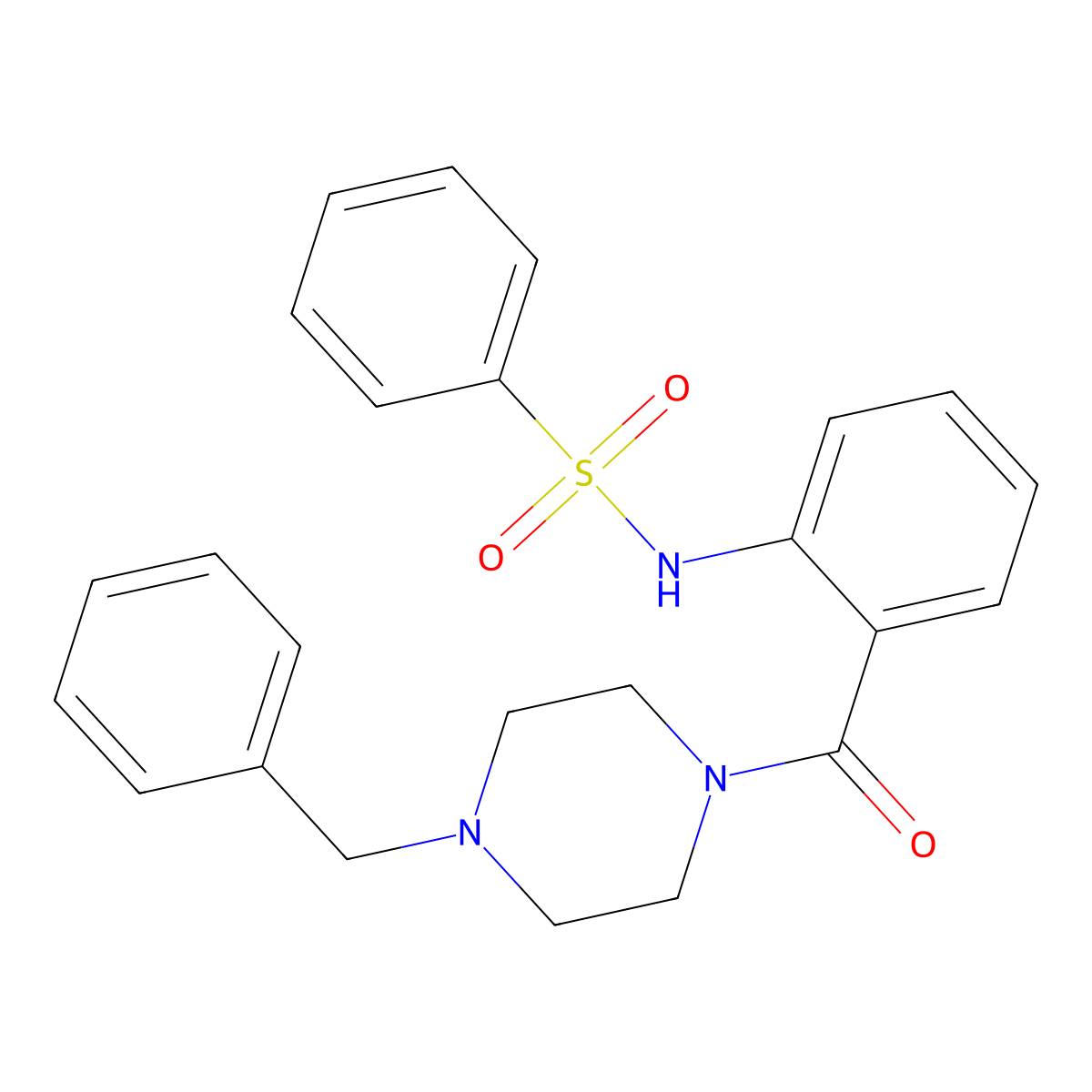 N-[2-(4-benzylpiperazine-1-carbonyl)phenyl]benzenesulfonamide molecular structure, CAS 838814-14-5