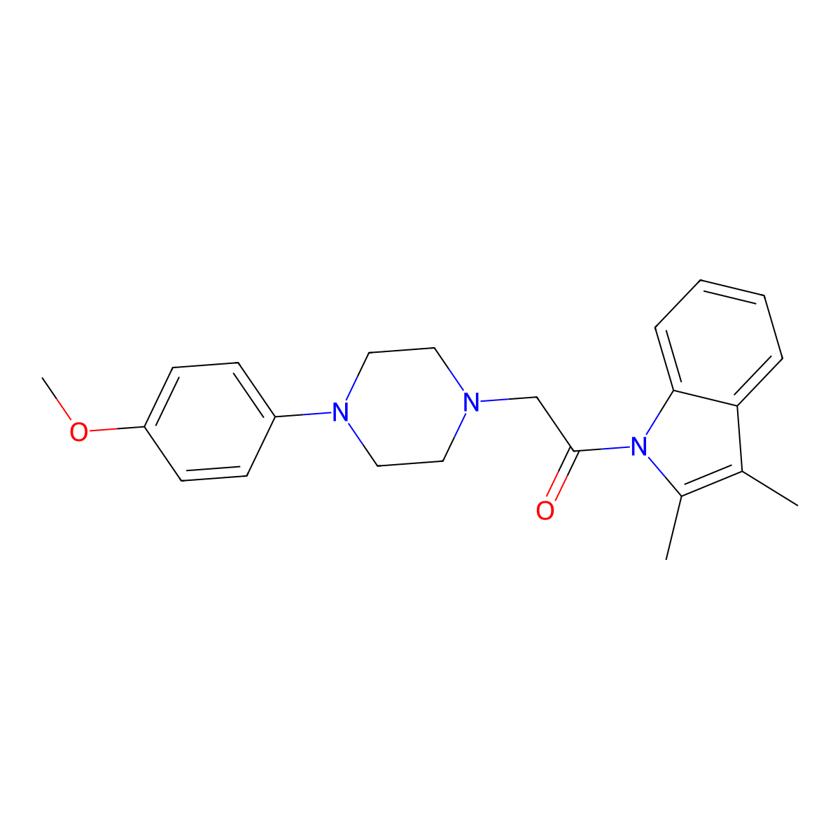 1-(2,3-dimethyl-1H-indol-1-yl)-2-[4-(4-methoxyphenyl)piperazin-1-yl]ethanone molecular structure, CAS 838814-25-8