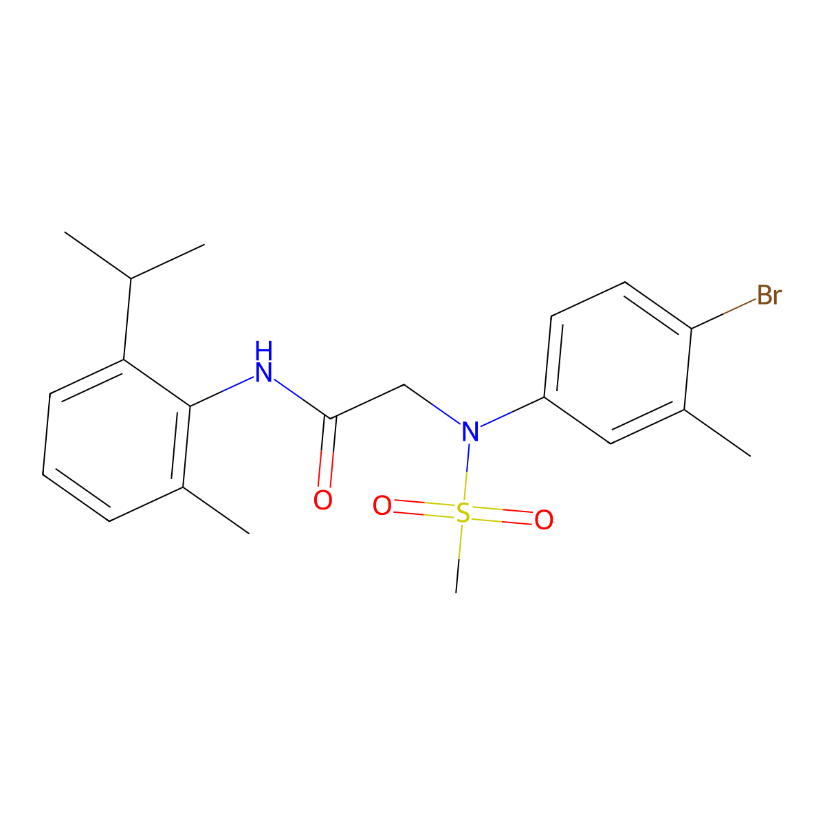 2-(4-bromo-3-methyl-N-methylsulfonylanilino)-N-(2-methyl-6-propan-2-ylphenyl)acetamide molecular structure, CAS 838814-33-8