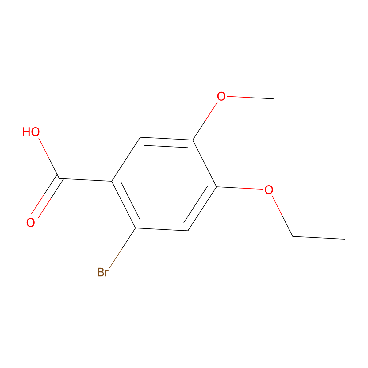 2-Bromo-4-ethoxy-5-methoxybenzoic acid molecular structure, CAS 838814-43-0