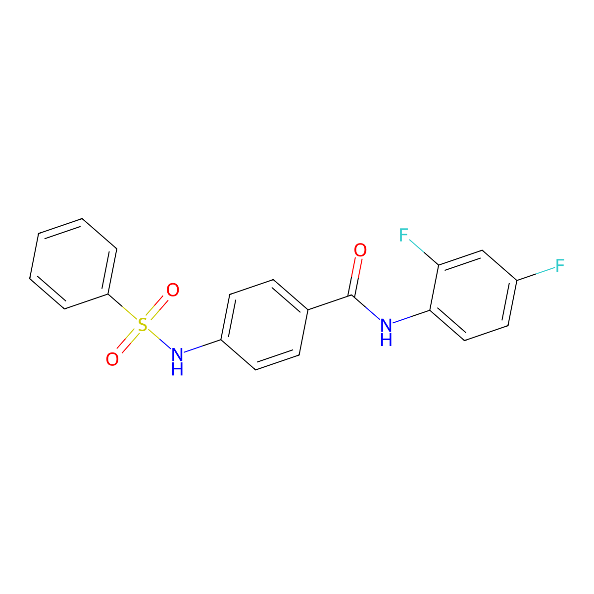 4-(benzenesulfonamido)-N-(2,4-difluorophenyl)benzamide molecular structure, CAS 838814-51-0