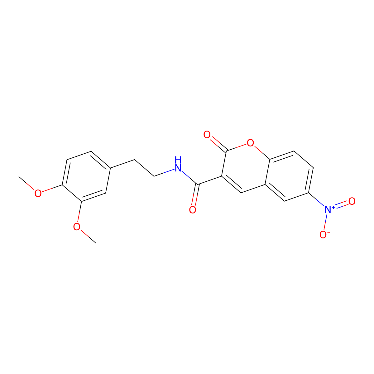 N-(3,4-dimethoxyphenethyl)-6-nitro-2-oxo-2H-chromene-3-carboxamide molecular structure, CAS 838814-59-8
