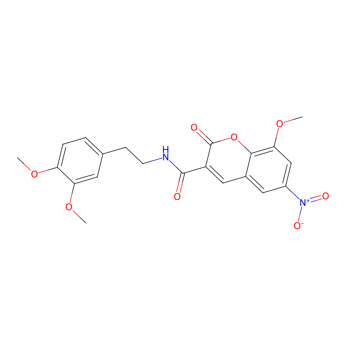 N-[2-(3,4-dimethoxyphenyl)ethyl]-8-methoxy-6-nitro-2-oxo-2H-chromene-3-carboxamide molecular structure, CAS 838814-65-6