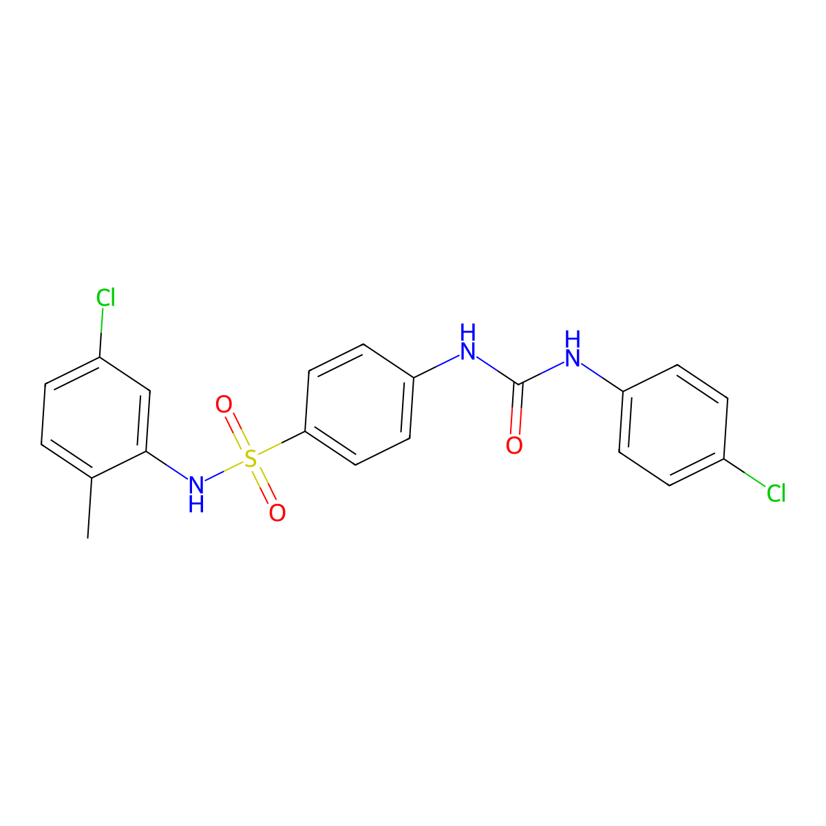 1-[4-[(5-Chloro-2-methylphenyl)sulfamoyl]phenyl]-3-(4-chlorophenyl)urea molecular structure, CAS 838814-90-7