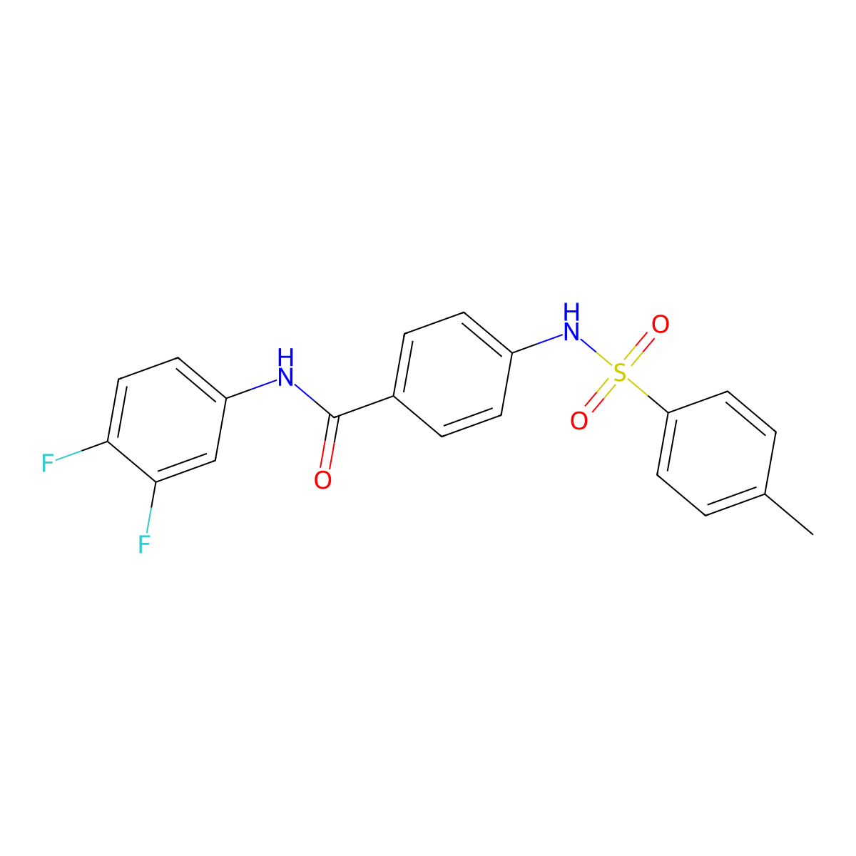 N-(3,4-difluorophenyl)-4-[(4-methylphenyl)sulfonylamino]benzamide molecular structure, CAS 838814-95-2