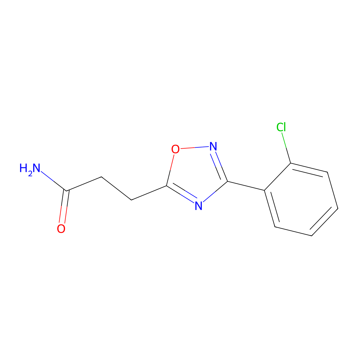 3-[3-(2-Chlorophenyl)-1,2,4-oxadiazol-5-yl]propanamide molecular structure, CAS 838815-31-9