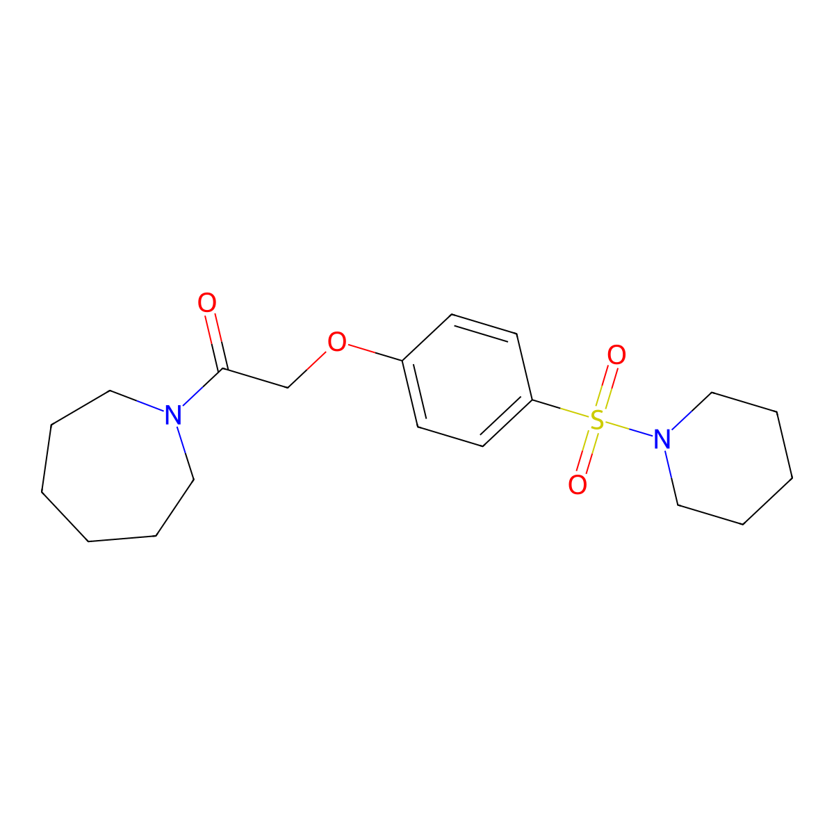 1-{[4-(1-Piperidinylsulfonyl)phenoxy]acetyl}azepane molecular structure, CAS 838815-35-3