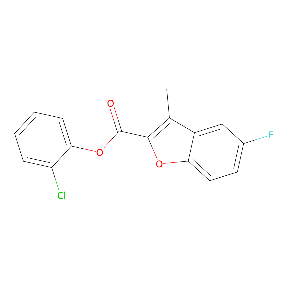 2-Chlorophenyl 5-fluoro-3-methyl-1-benzofuran-2-carboxylate molecular structure, CAS 838815-98-8