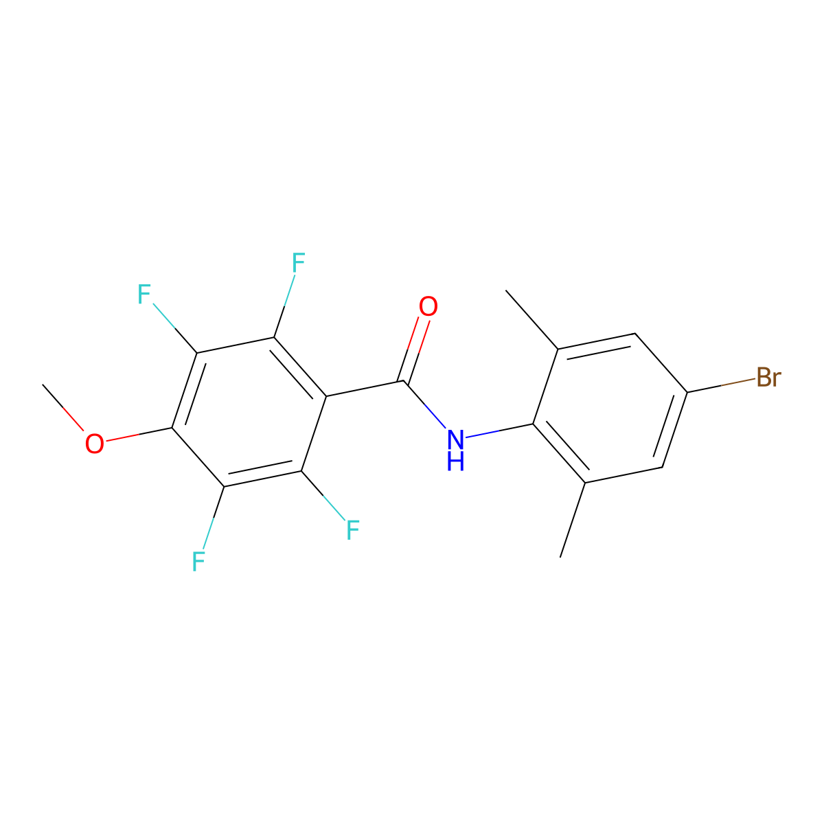 N-(4-bromo-2,6-dimethylphenyl)-2,3,5,6-tetrafluoro-4-methoxybenzamide molecular structure, CAS 838816-24-3