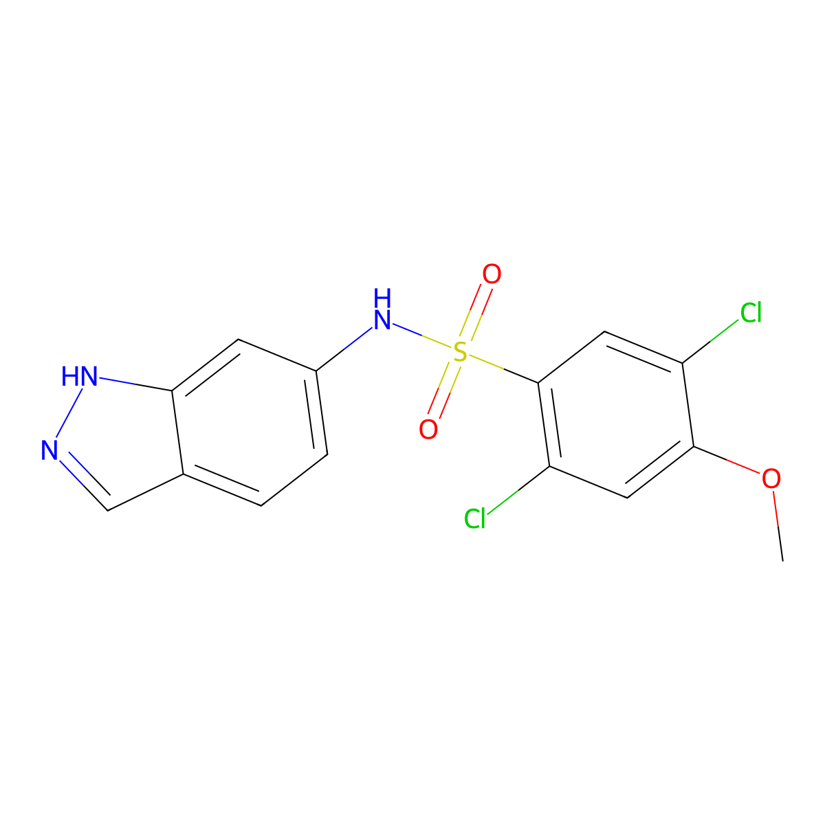 1H-indazol-6-yl[(2,5-dichloro-4-methoxyphenyl)sulfonyl]amine molecular structure, CAS 838816-31-2