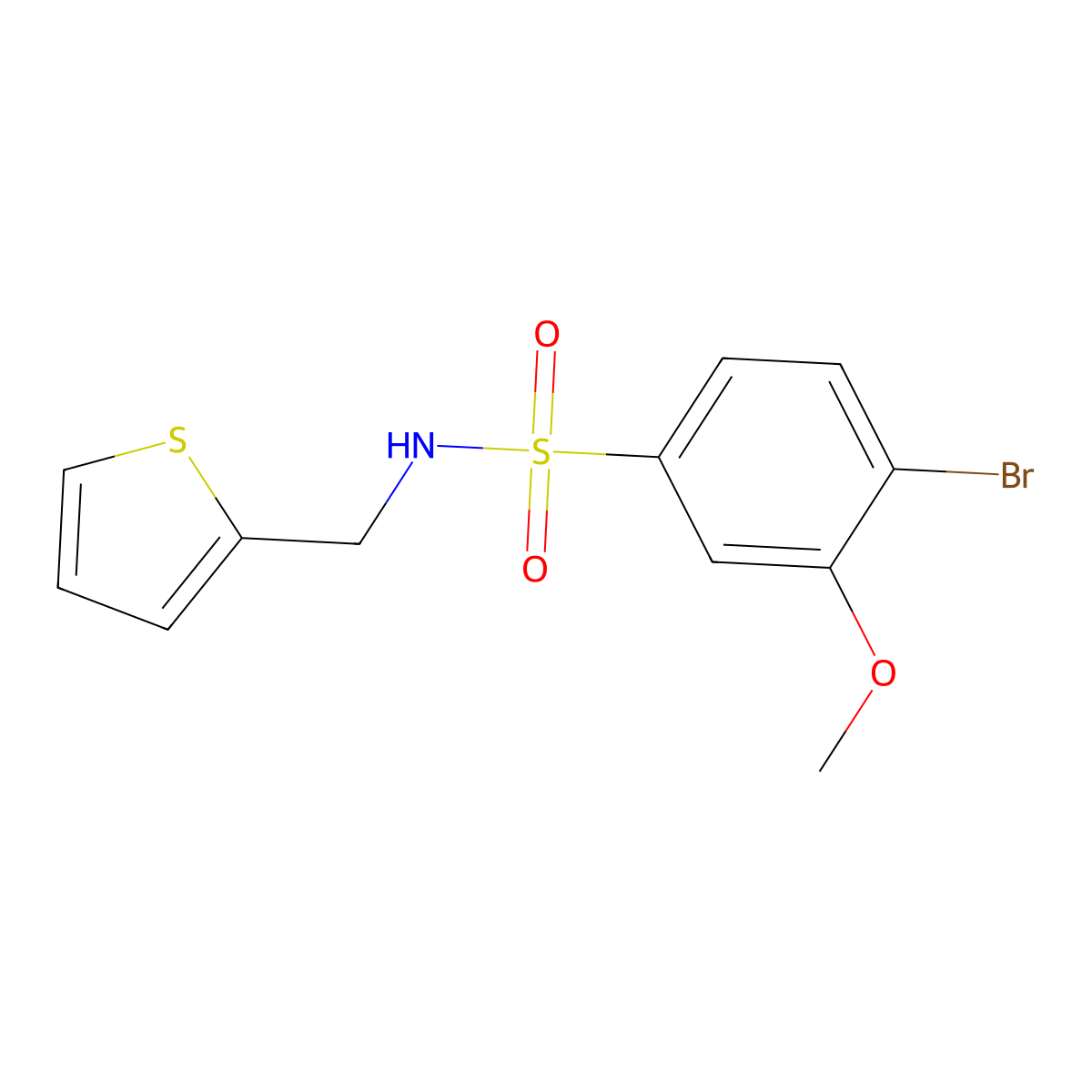 [(4-Bromo-3-methoxyphenyl)sulfonyl](2-thienylmethyl)amine molecular structure, CAS 838816-32-3