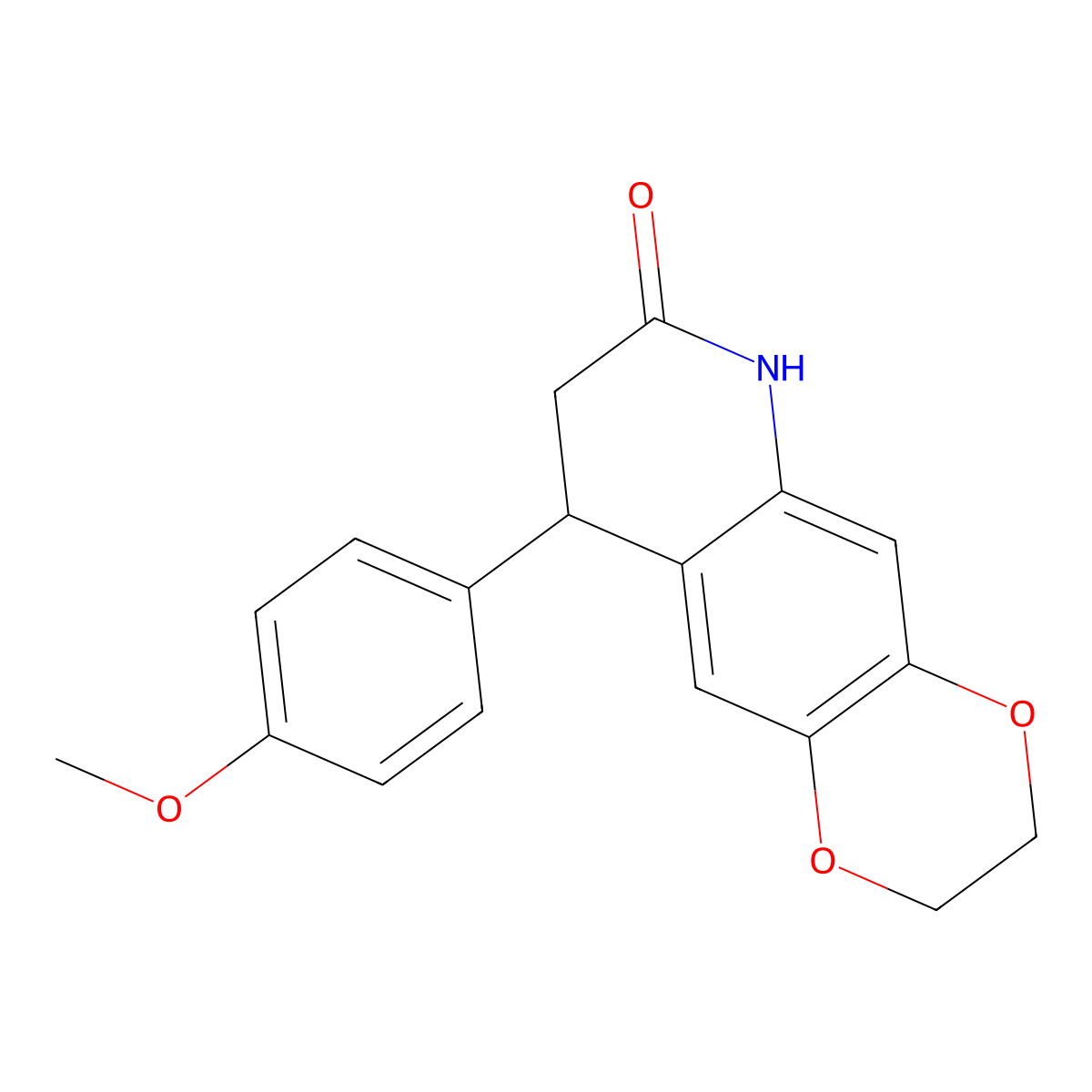 9-(4-methoxyphenyl)-2,3,8,9-tetrahydro[1,4]dioxino[2,3-g]quinolin-7(6H)-one molecular structure, CAS 838816-33-4