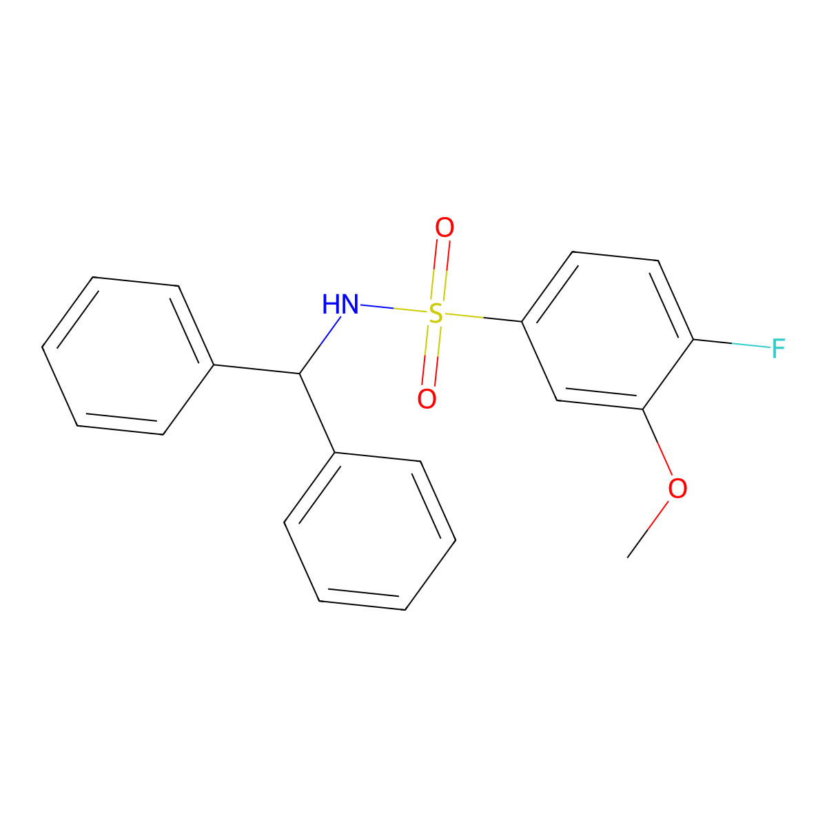 (Diphenylmethyl)[(4-fluoro-3-methoxyphenyl)sulfonyl]amine molecular structure, CAS 838816-42-5
