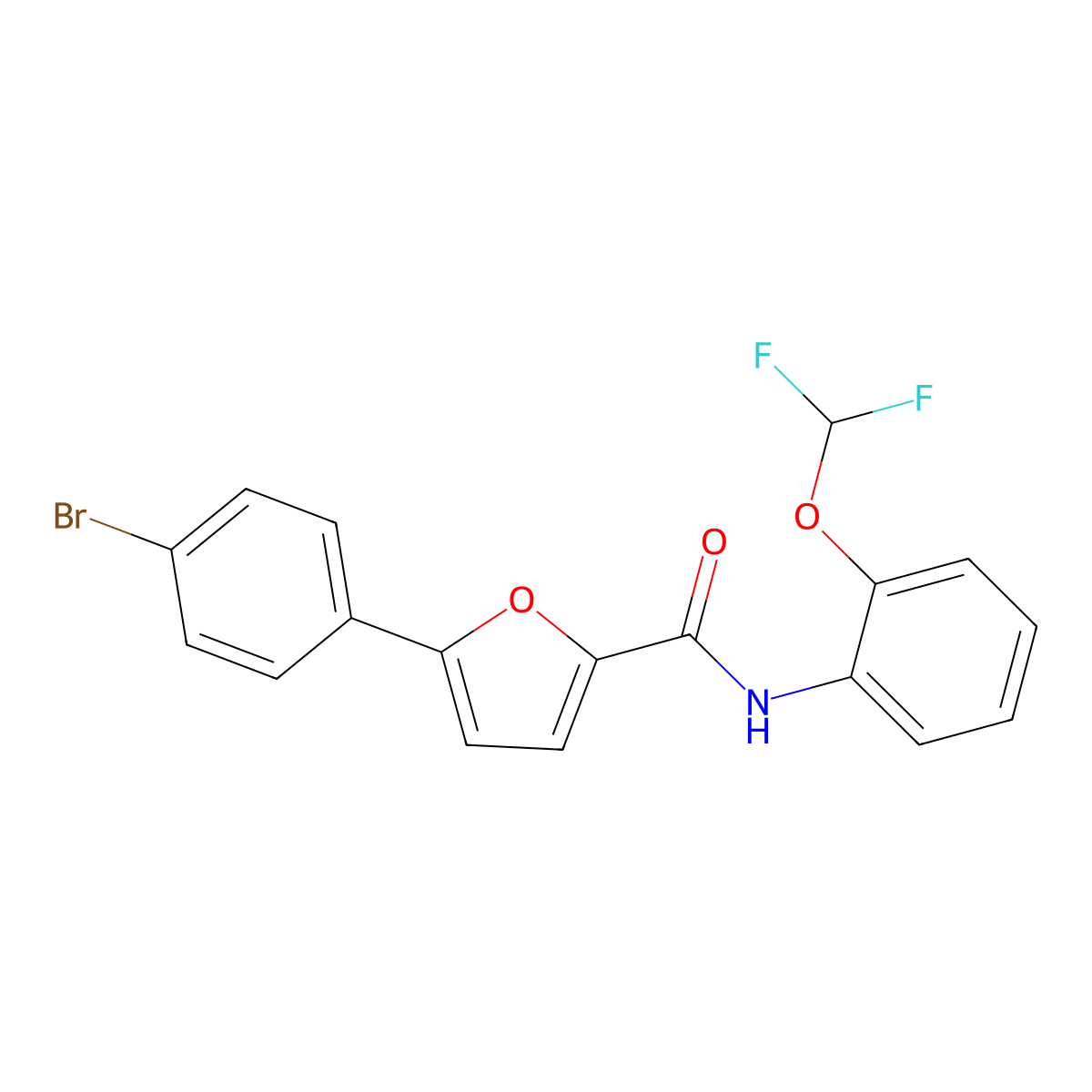 5-(4-bromophenyl)-N-[2-(difluoromethoxy)phenyl]furan-2-carboxamide molecular structure, CAS 838816-51-6