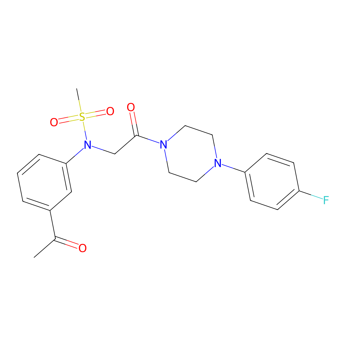 N-(3-acetylphenyl)-N-[2-[4-(4-fluorophenyl)piperazin-1-yl]-2-oxoethyl]methanesulfonamide molecular structure, CAS 838816-79-8
