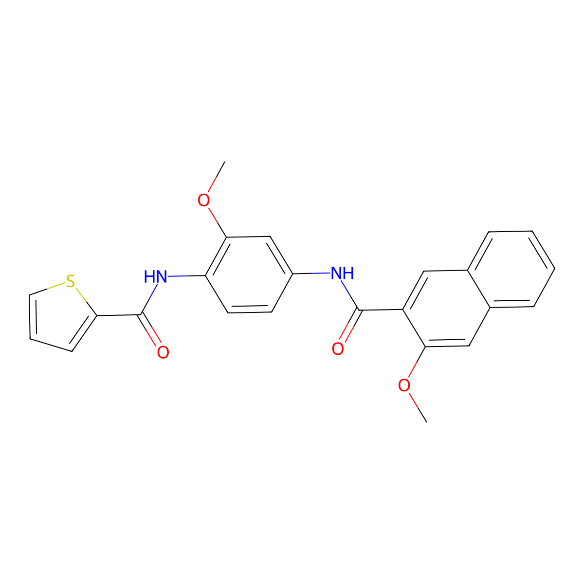N-[2-methoxy-4-[(3-methoxynaphthalene-2-carbonyl)amino]phenyl]thiophene-2-carboxamide molecular structure, CAS 838817-26-8