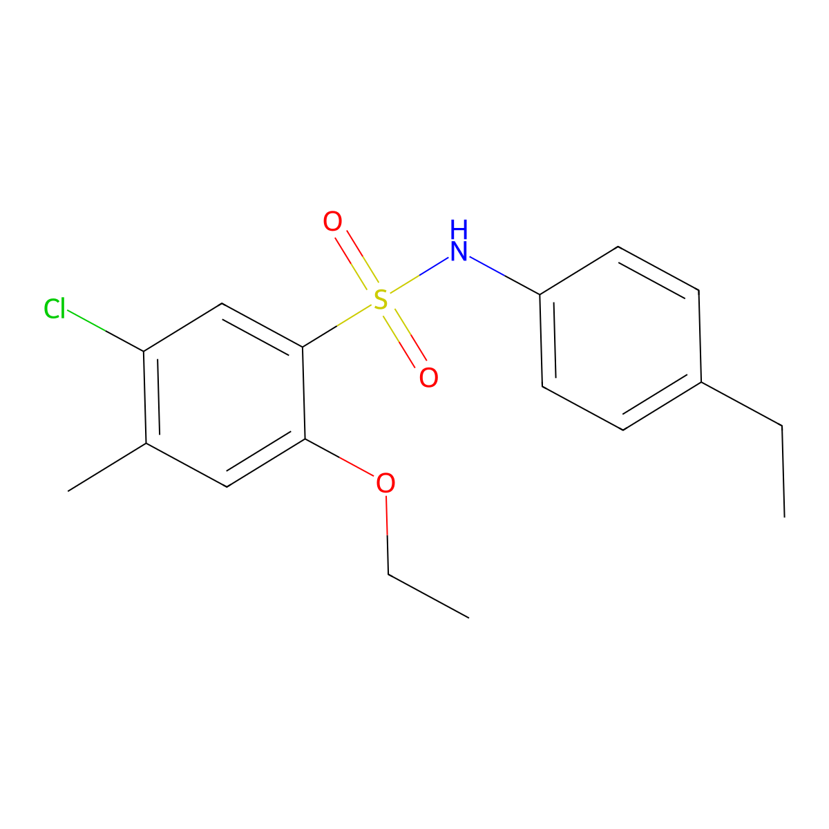 5-chloro-2-ethoxy-N-(4-ethylphenyl)-4-methylbenzene-1-sulfonamide molecular structure, CAS 838817-27-9