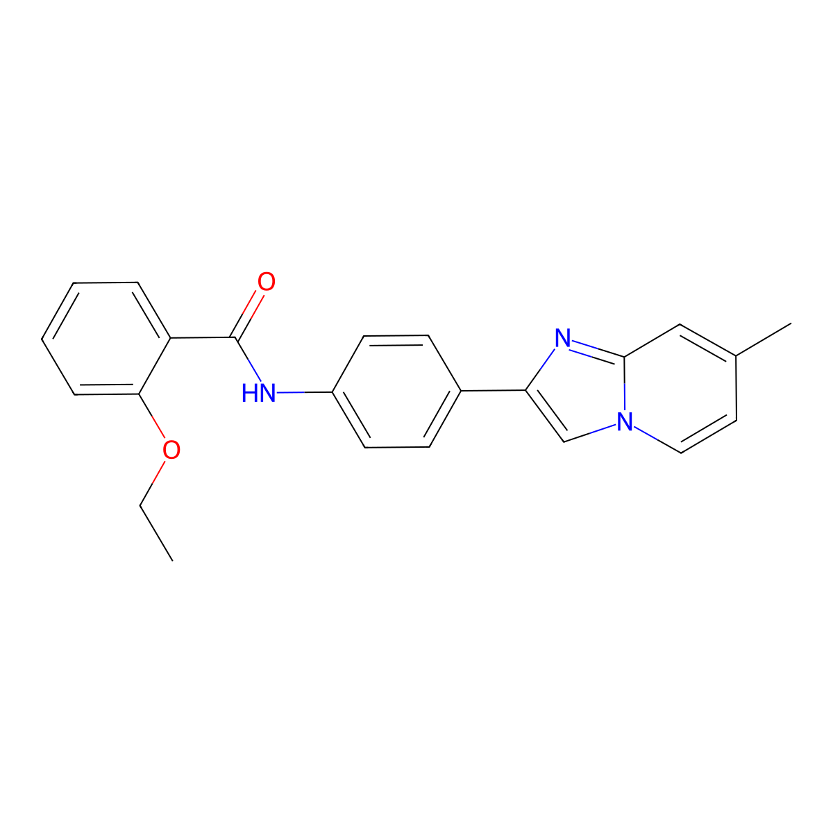 2-Ethoxy-N-(4-{7-methylimidazo[1,2-A]pyridin-2-YL}phenyl)benzamide molecular structure, CAS 838817-40-6