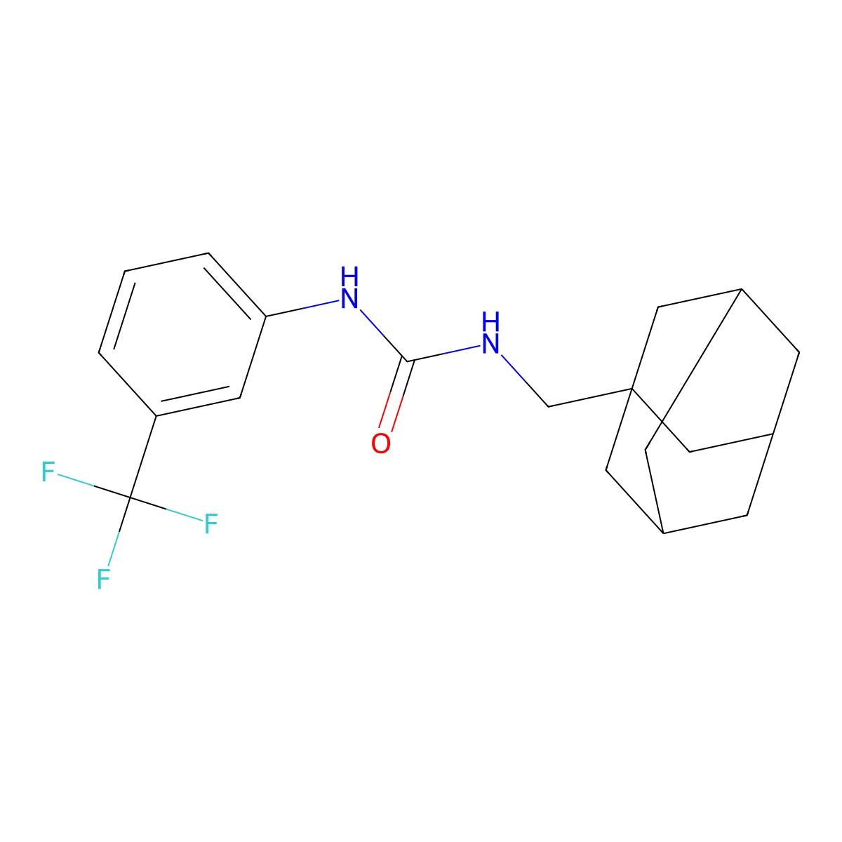 1-(1-Adamantylmethyl)-3-[3-(trifluoromethyl)phenyl]urea molecular structure, CAS 838817-52-0