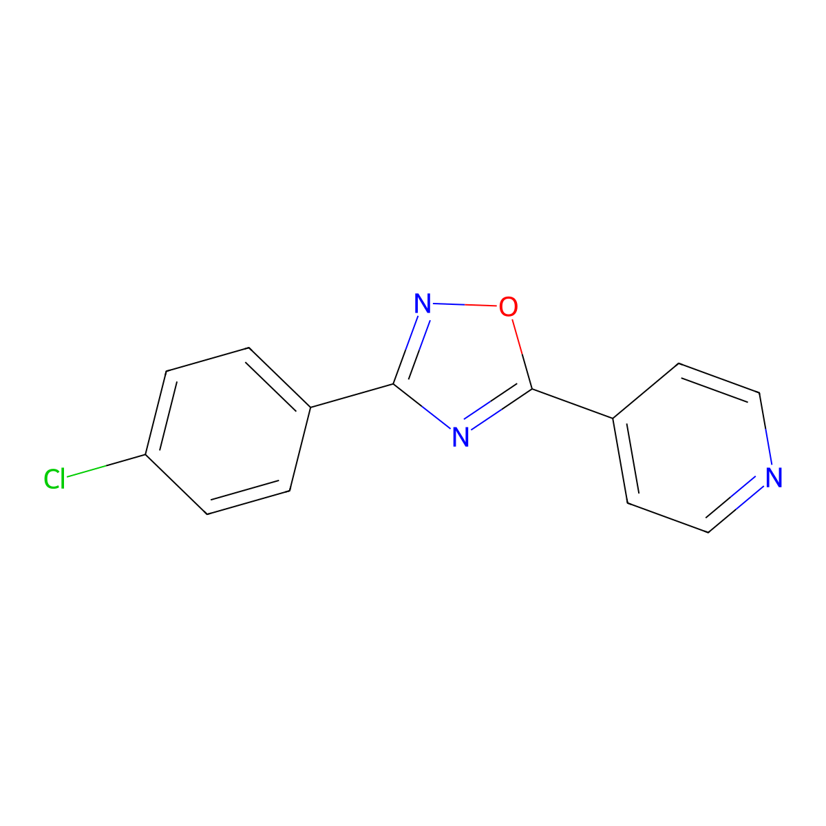 3-(4-Chlorophenyl)-5-pyridin-4-yl-1,2,4-oxadiazole molecular structure, CAS 838817-63-3