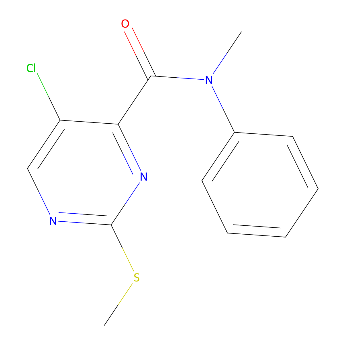 5-chloro-N-methyl-2-(methylsulfanyl)-N-phenylpyrimidine-4-carboxamide molecular structure, CAS 838817-68-8