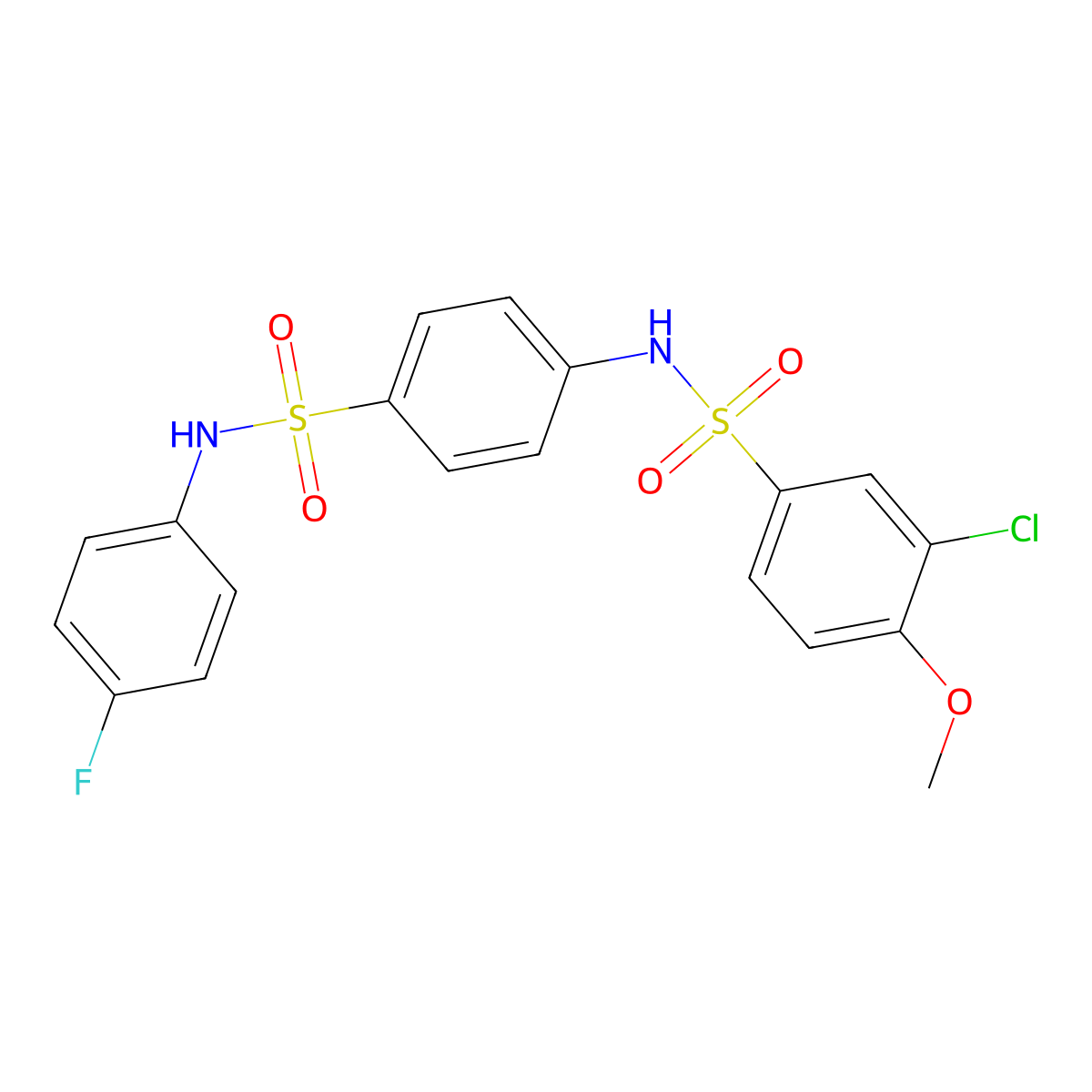 3-chloro-N-[4-[(4-fluorophenyl)sulfamoyl]phenyl]-4-methoxybenzenesulfonamide molecular structure, CAS 838817-72-4
