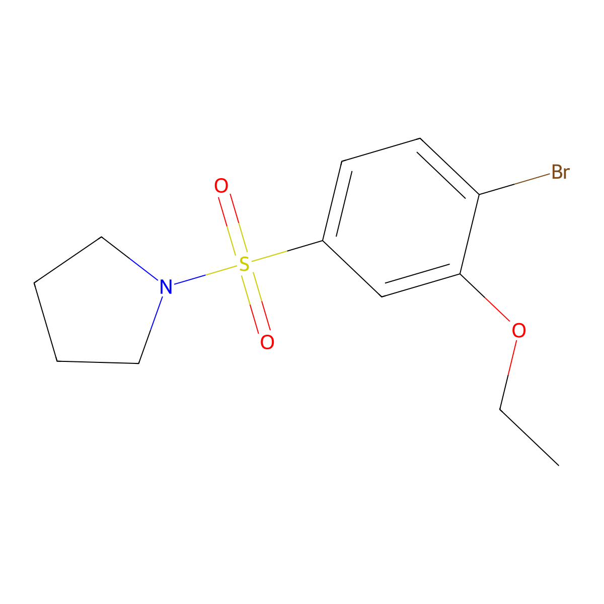 1-(4-Bromo-3-ethoxyphenyl)sulfonylpyrrolidine molecular structure, CAS 838817-90-6