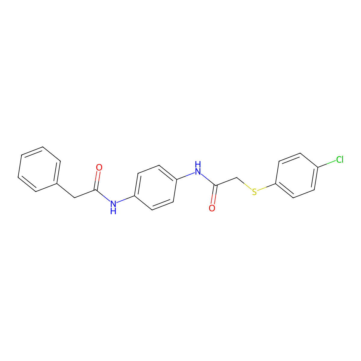2-[(4-chlorophenyl)sulfanyl]-N-{4-[(phenylacetyl)amino]phenyl}acetamide molecular structure, CAS 838818-06-7