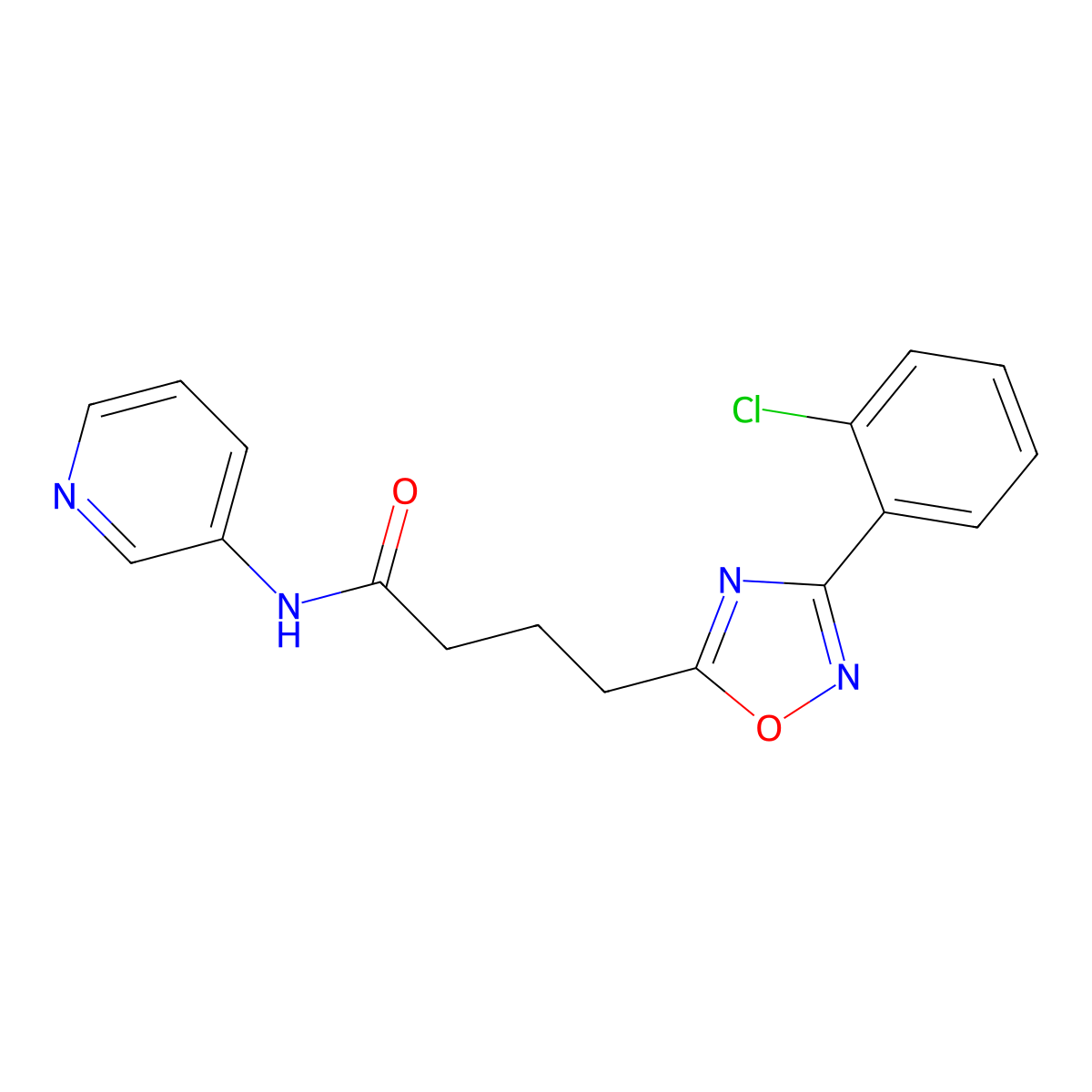 4-[3-(2-chlorophenyl)-1,2,4-oxadiazol-5-yl]-N-pyridin-3-ylbutanamide molecular structure, CAS 838818-09-0