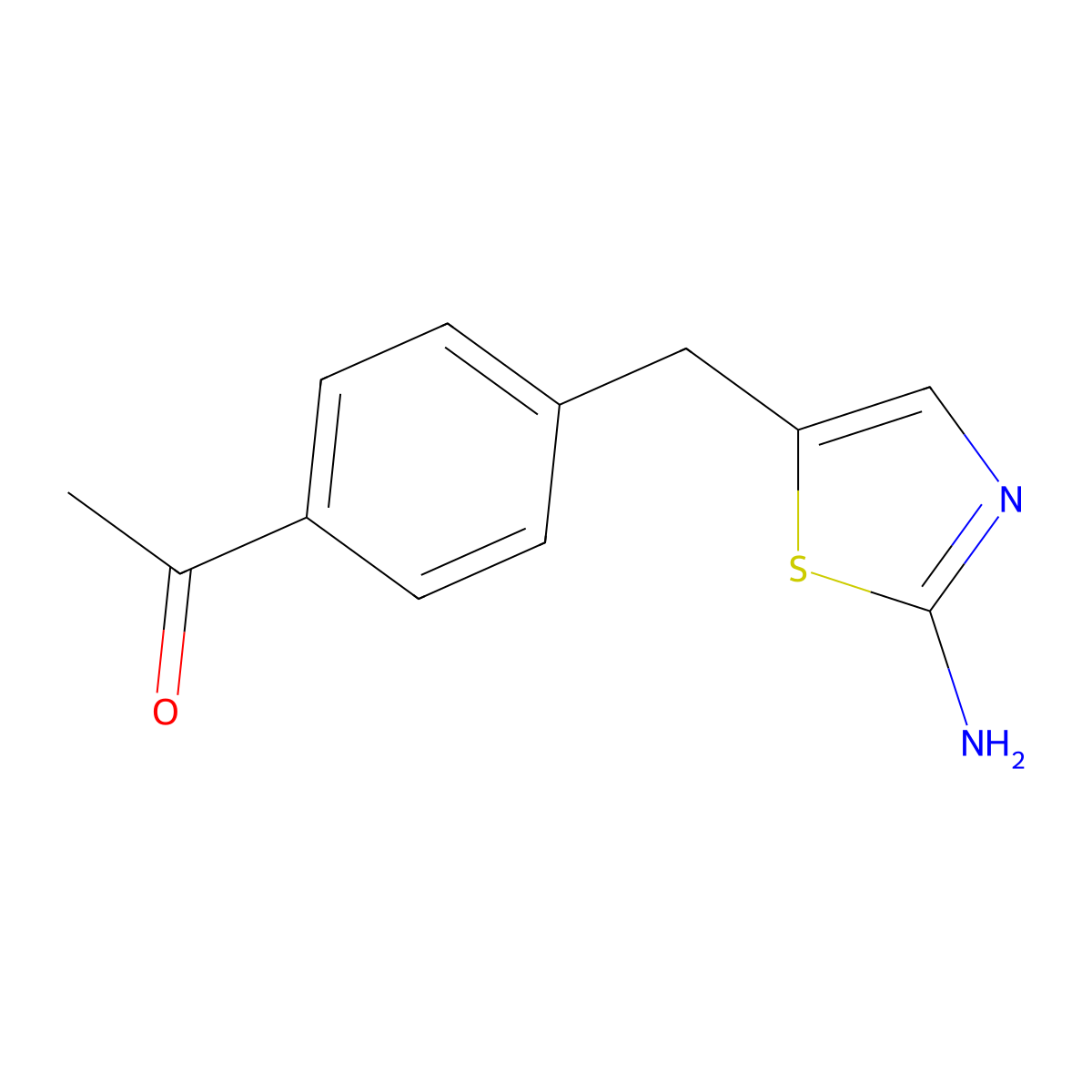 1-[4-[(2-Amino-5-thiazolyl)methyl]phenyl]ethanone molecular structure, CAS 838818-30-7