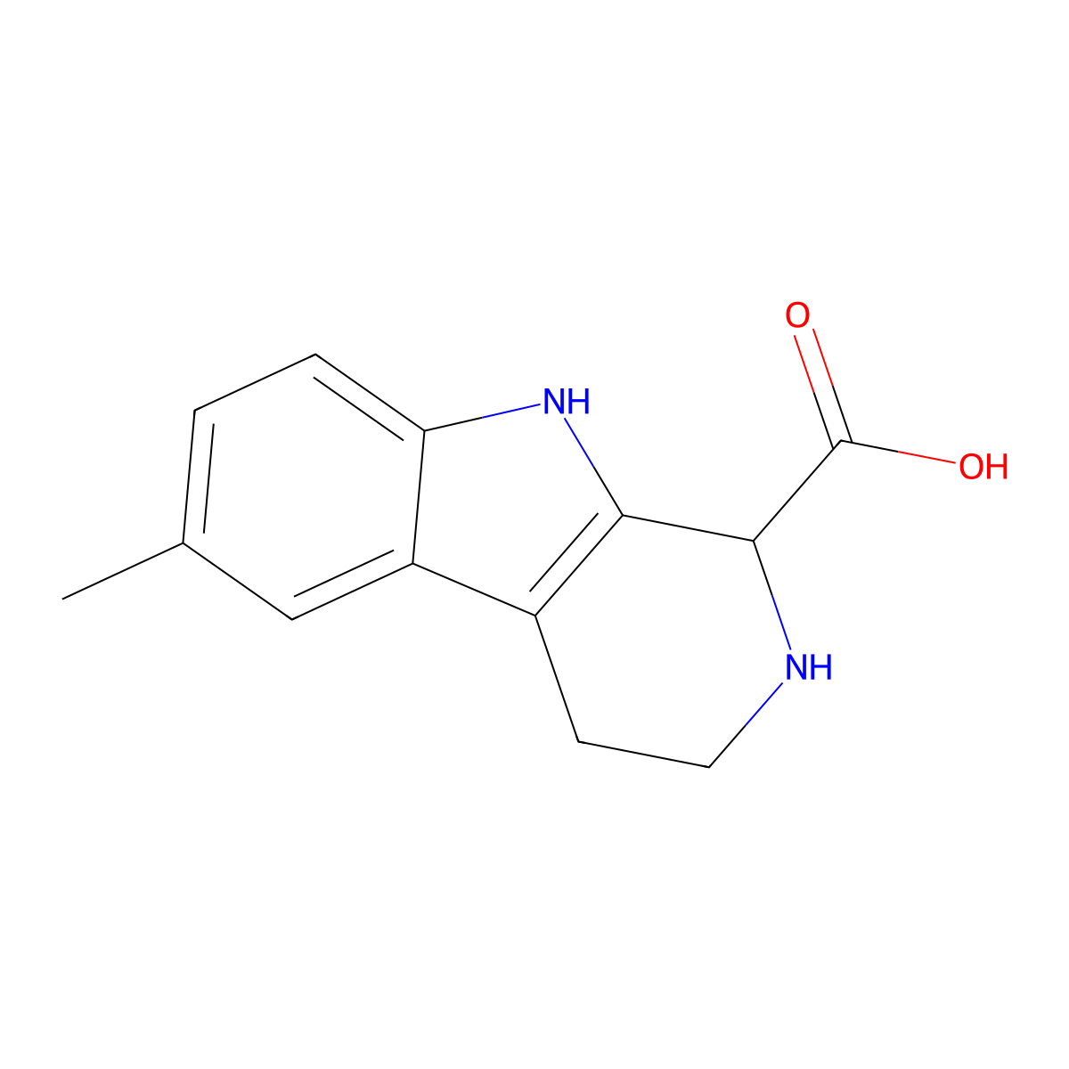 6-methyl-2,3,4,9-tetrahydro-1H-beta-carboline-1-carboxylic acid molecular structure, CAS 838819-26-4