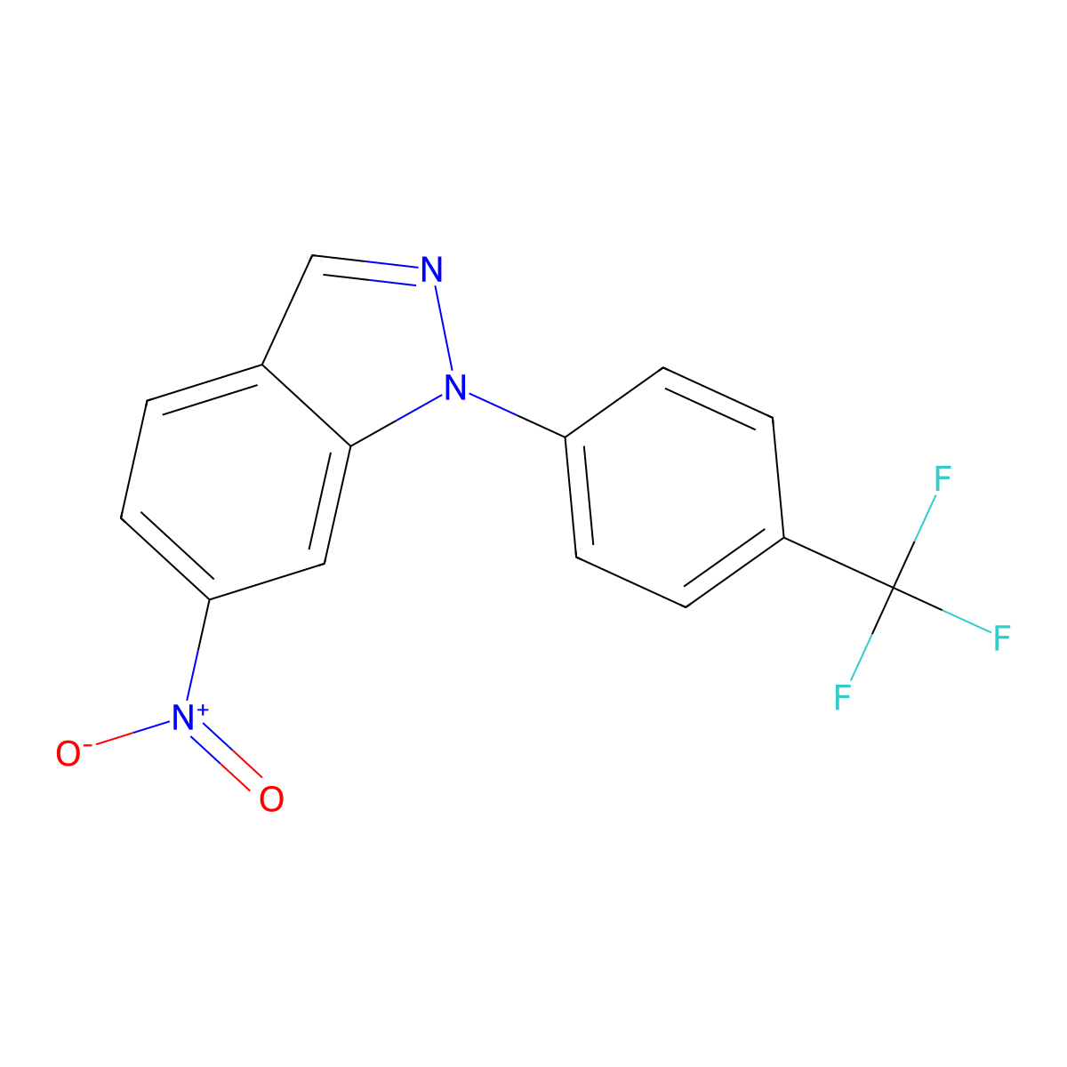 6-Nitro-1-(4-(trifluoromethyl)phenyl)-1H-indazole molecular structure, CAS 838820-86-3