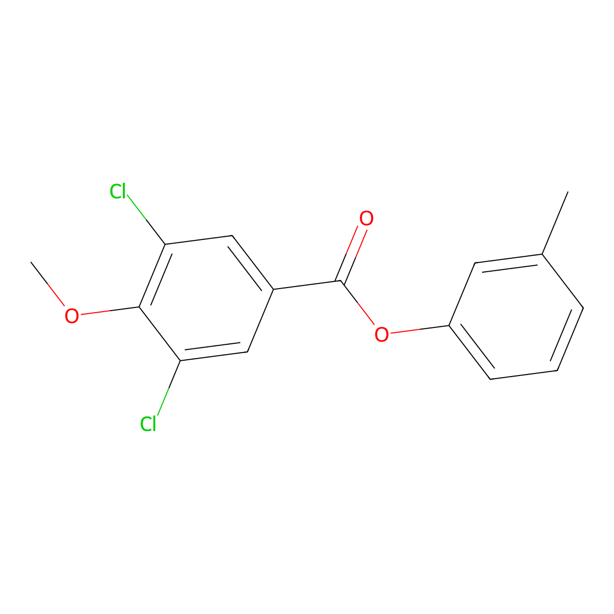 3-Methylphenyl 3,5-dichloro-4-methoxybenzoate molecular structure, CAS 838842-15-2