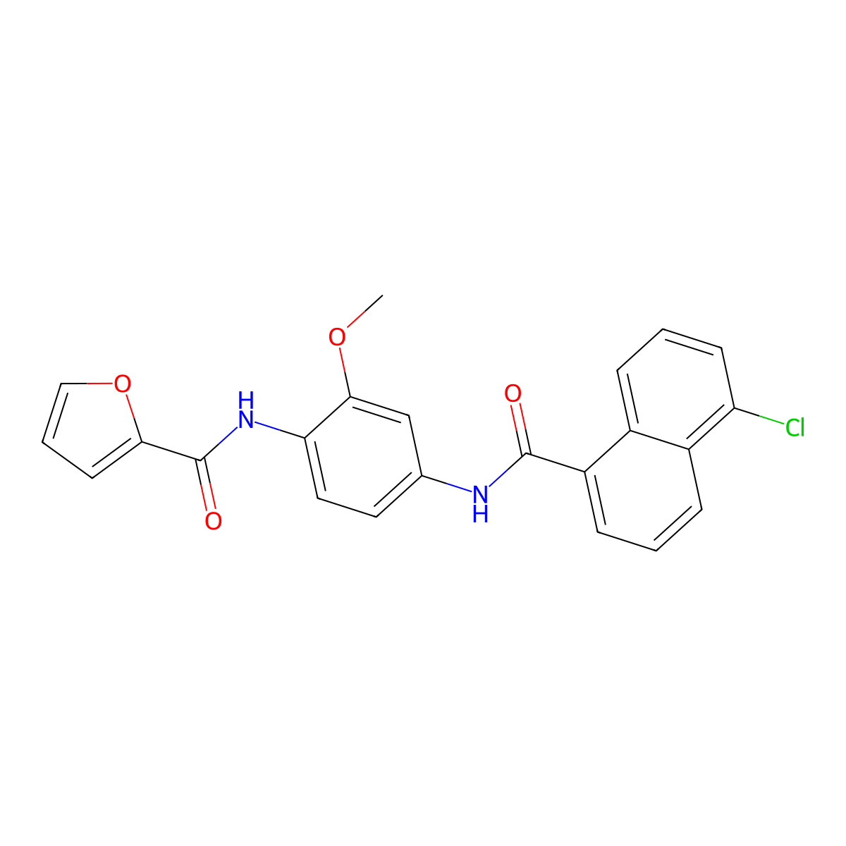 N-[4-[(5-chloronaphthalene-1-carbonyl)amino]-2-methoxyphenyl]furan-2-carboxamide molecular structure, CAS 838842-85-6
