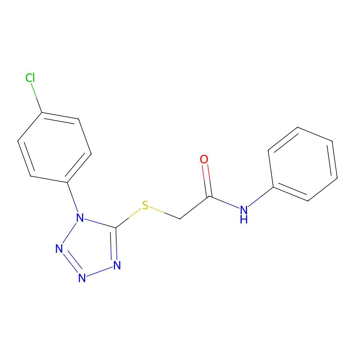 2-[1-(4-chlorophenyl)tetrazol-5-yl]sulfanyl-N-phenylacetamide molecular structure, CAS 838843-03-1