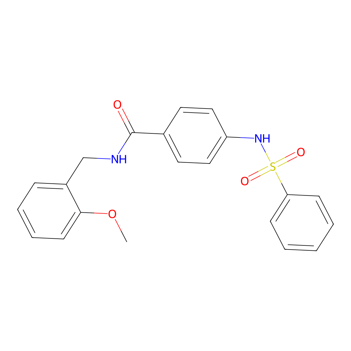 4-(benzenesulfonamido)-N-[(2-methoxyphenyl)methyl]benzamide molecular structure, CAS 838843-07-5