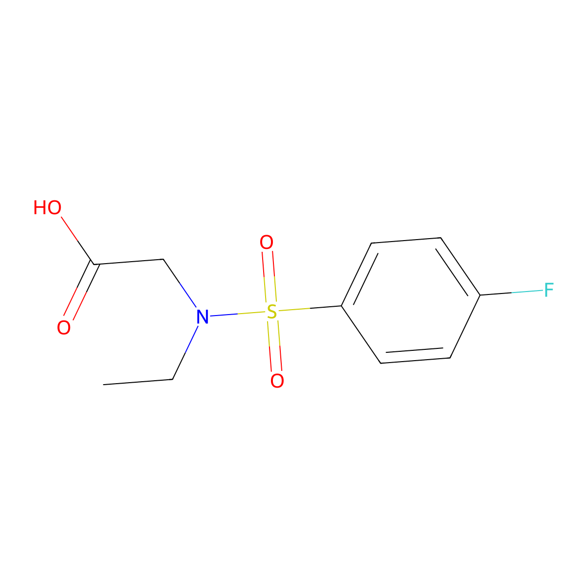 N-ethyl-N-[(4-fluorophenyl)sulfonyl]glycine molecular structure, CAS 838843-22-4