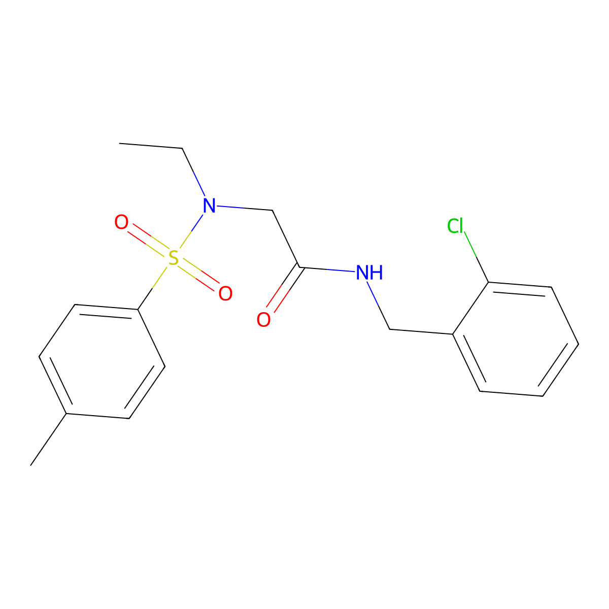 N-[(2-chlorophenyl)methyl]-2-[ethyl-(4-methylphenyl)sulfonylamino]acetamide molecular structure, CAS 838843-33-7