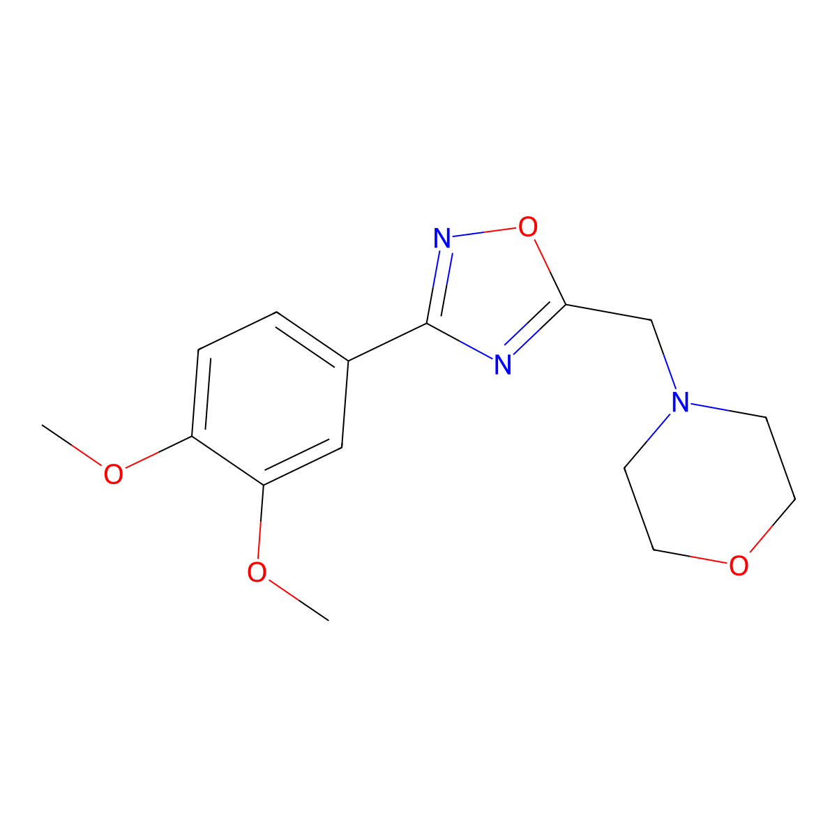 4-{[3-(3,4-Dimethoxyphenyl)-1,2,4-oxadiazol-5-yl]methyl}morpholine molecular structure, CAS 838843-63-3