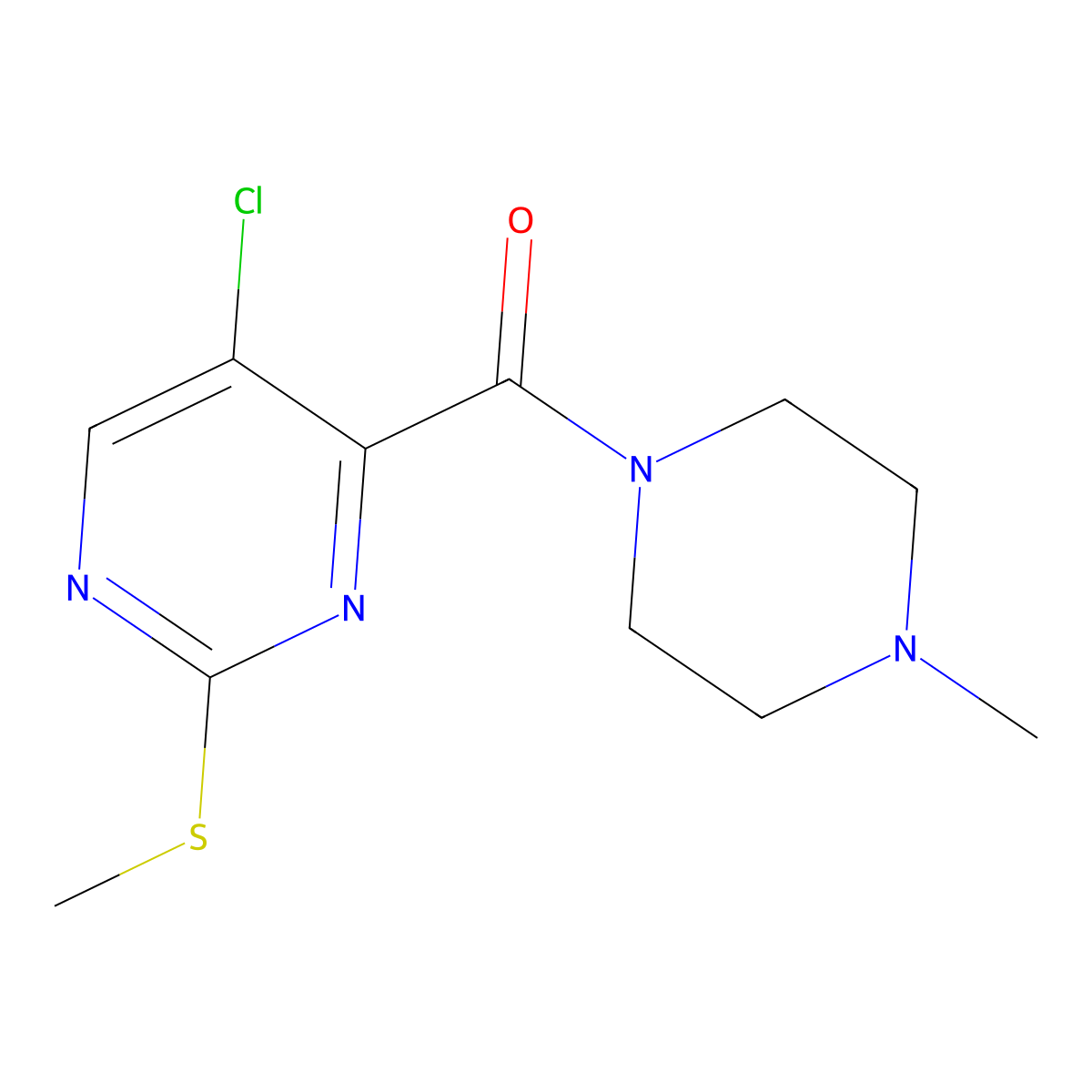 5-Chloro-2-methylthiopyrimidin-4-yl 4-methylpiperazinyl ketone molecular structure, CAS 838843-97-3
