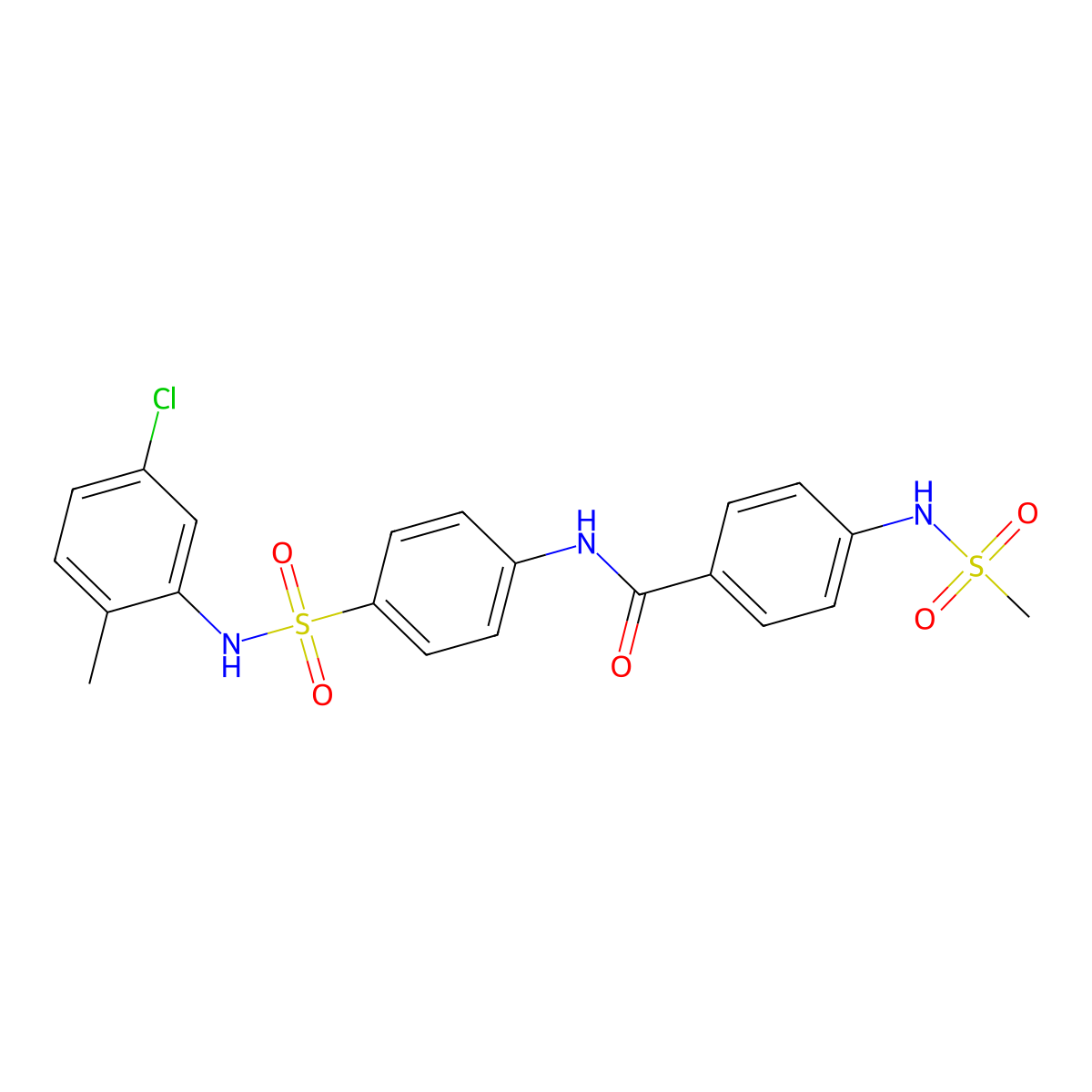 N-[4-[(5-chloro-2-methylphenyl)sulfamoyl]phenyl]-4-(methanesulfonamido)benzamide molecular structure, CAS 838844-13-6