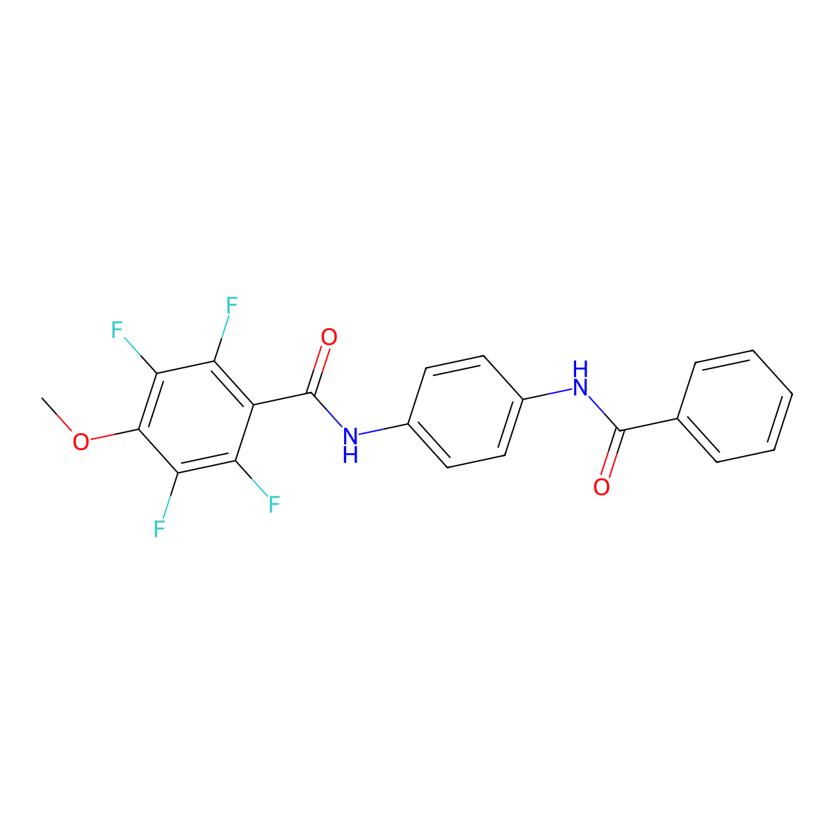 N-(4-benzamidophenyl)-2,3,5,6-tetrafluoro-4-methoxybenzamide molecular structure, CAS 838844-38-5
