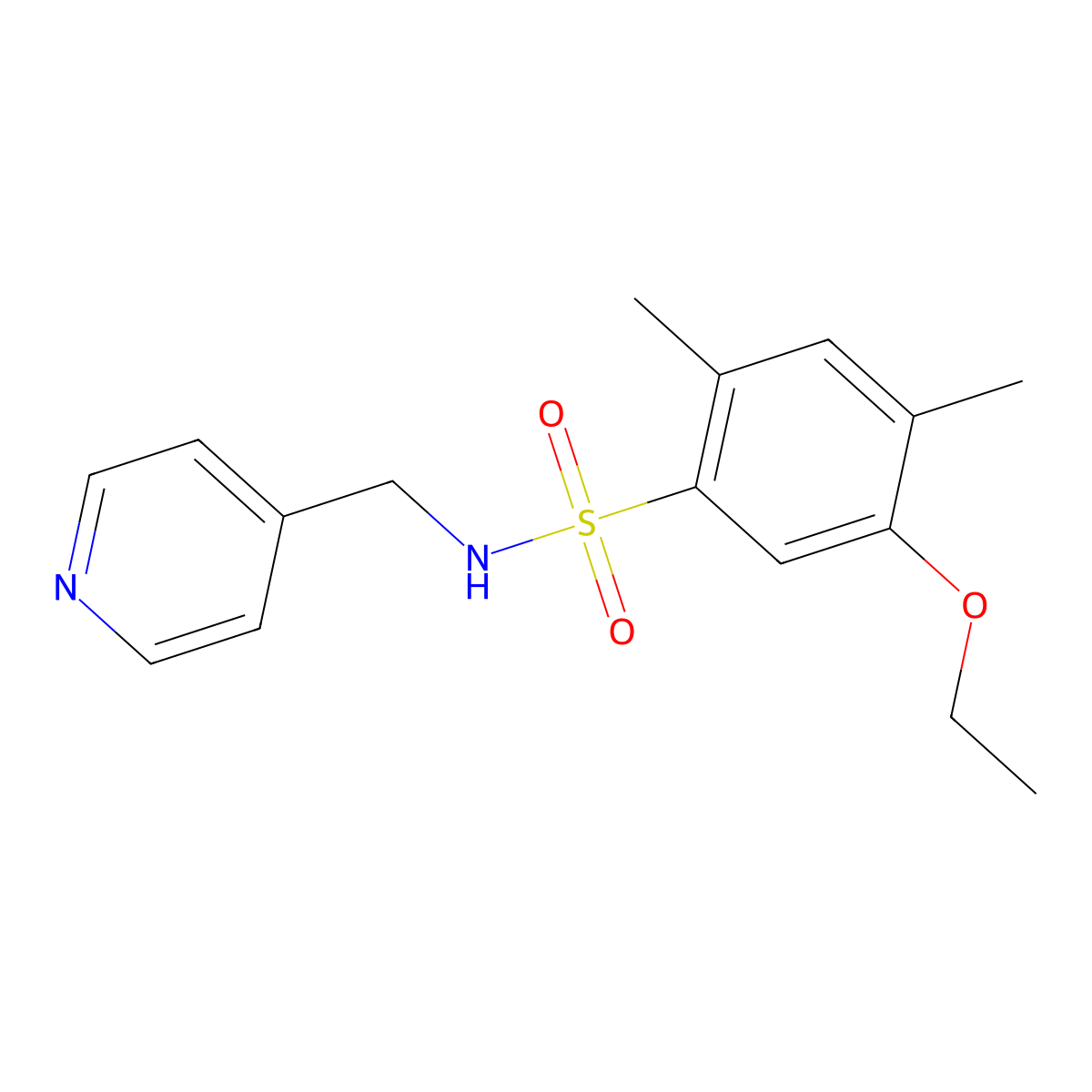 5-ethoxy-2,4-dimethyl-N-(pyridin-4-ylmethyl)benzenesulfonamide molecular structure, CAS 838844-54-5
