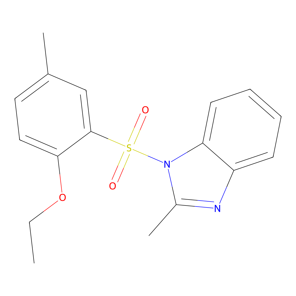 1-(2-ethoxy-5-methylbenzenesulfonyl)-2-methyl-1H-1,3-benzodiazole molecular structure, CAS 838844-74-9