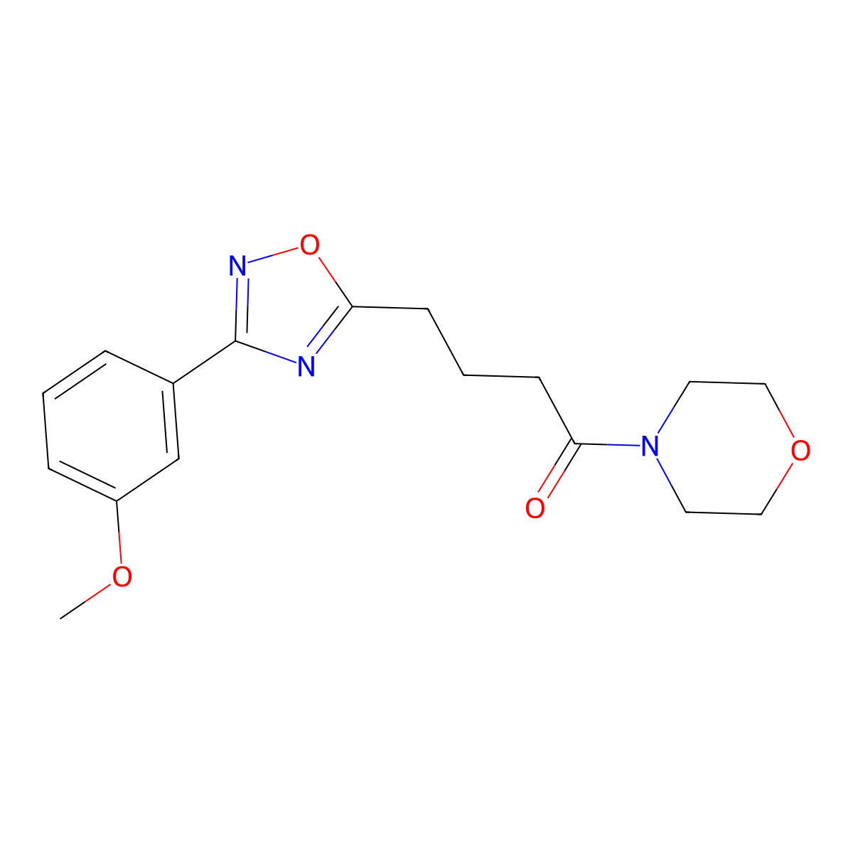 4-[3-(3-Methoxyphenyl)-1,2,4-oxadiazol-5-yl]-1-morpholin-4-ylbutan-1-one molecular structure, CAS 838844-91-0