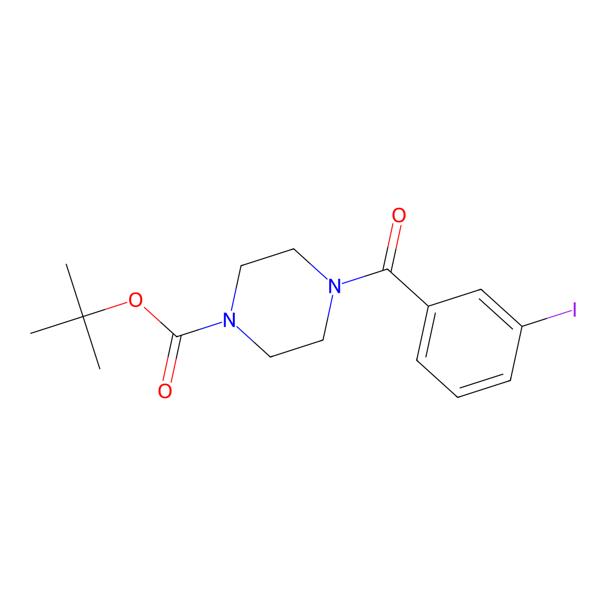 tert-Butyl 4-(3-iodobenzoyl)piperazine-1-carboxylate molecular structure, CAS 838845-52-6